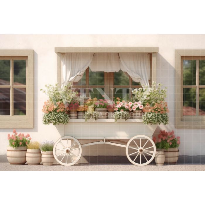 Photography Background in Fabric Flower Cart / Backdrop 3582
