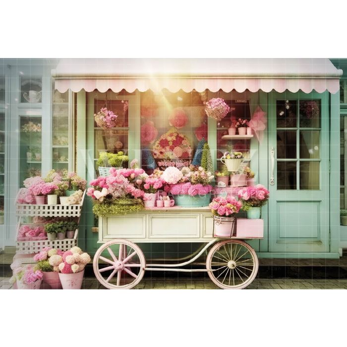 Photography Background in Fabric Candy Color Flower Shop / Backdrop 3589