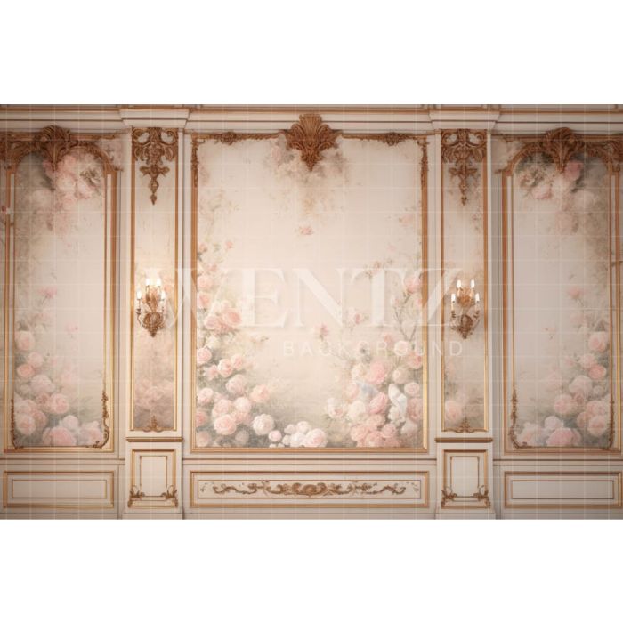 Photography Background in Fabric Floral Boiserie / Backdrop 3597