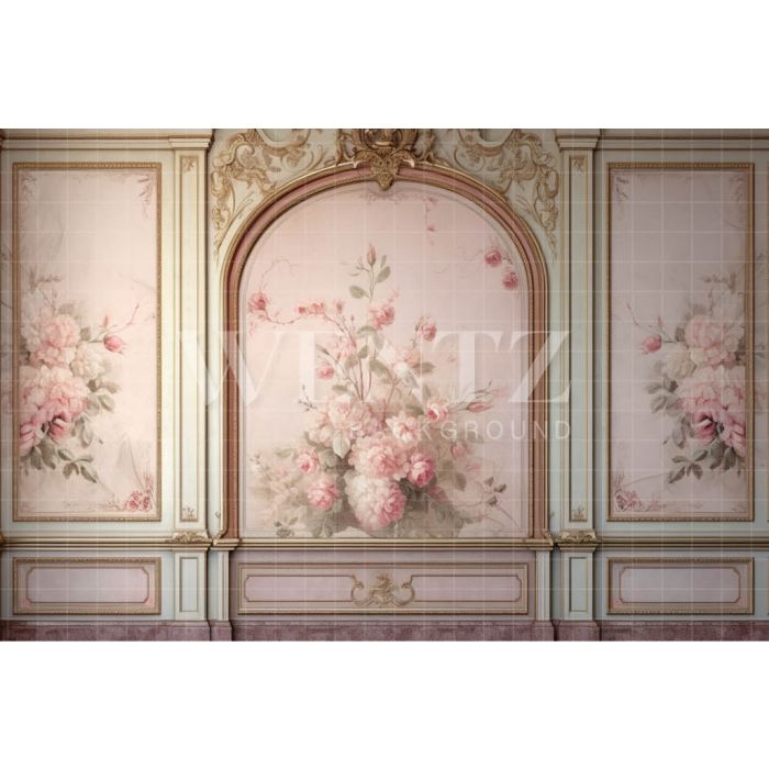 Photography Background in Fabric Floral Boiserie / Backdrop 3598