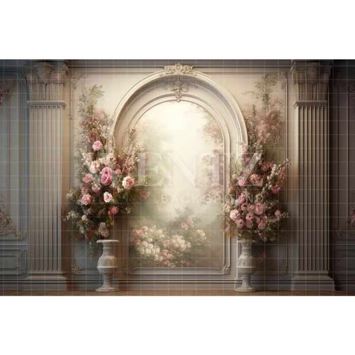 Photography Background in Fabric Floral Wall / Backdrop 3601