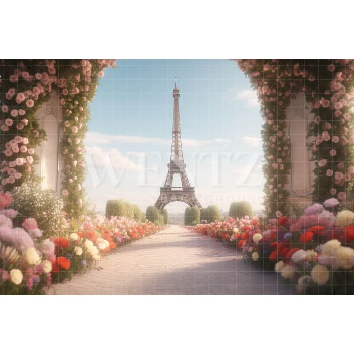Photography Background in Fabric Spring in Paris / Backdrop 3623
