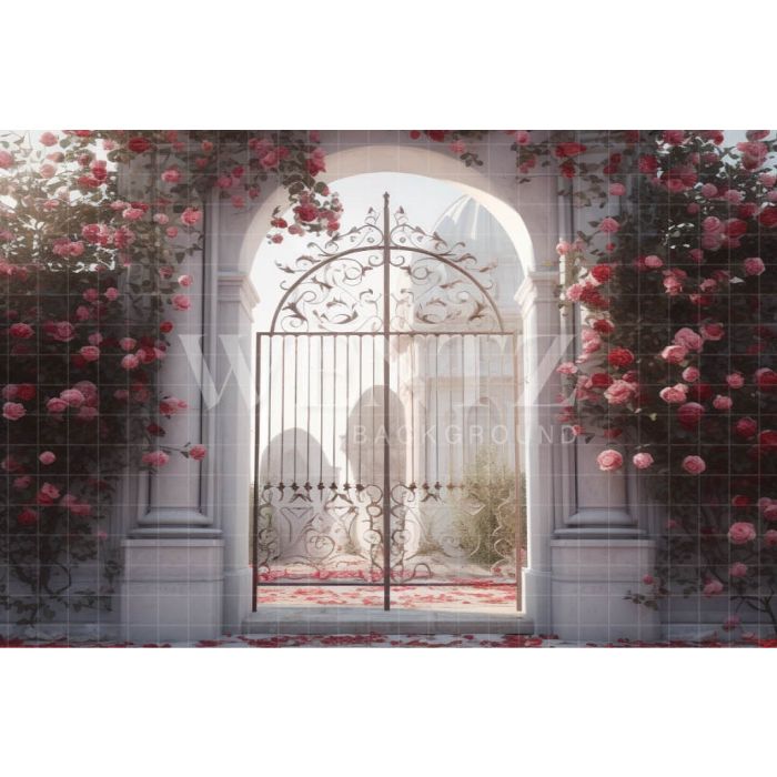 Photography Background in Fabric Vertical Floral Gate / Backdrop 3627
