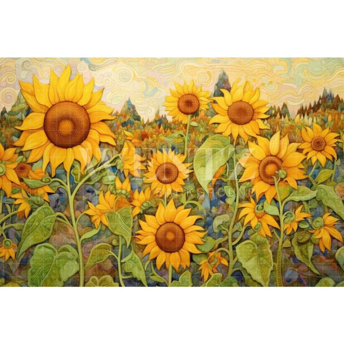 Photography Background in Fabric Sunflowers / Backdrop 3656