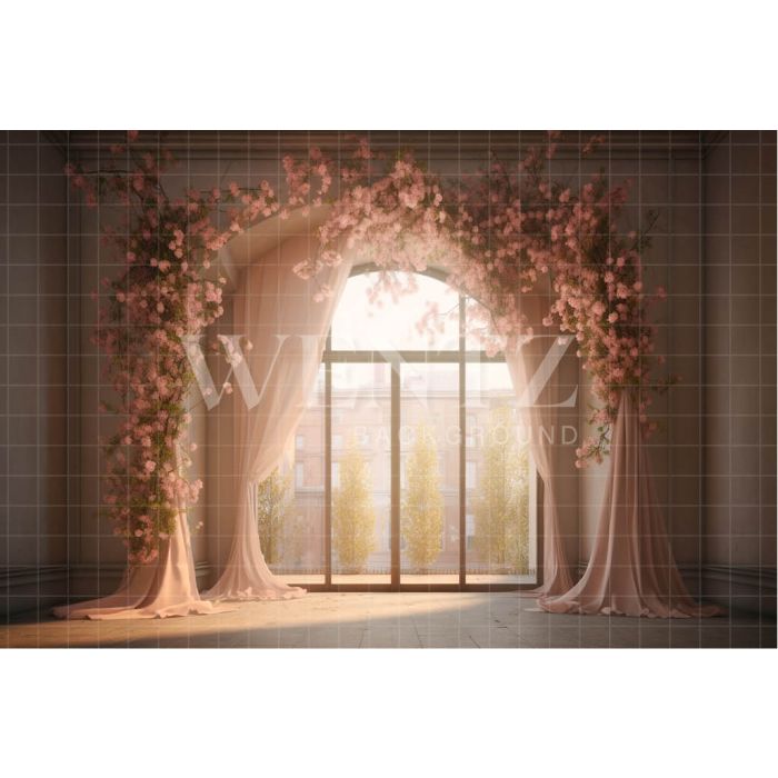 Photography Background in Fabric Floral Window / Backdrop 3670