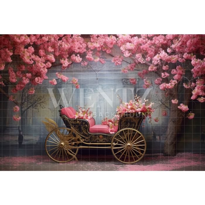 Photography Background in Fabric Floral Carriage / Backdrop 3674
