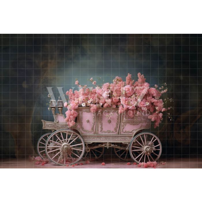 Photography Background in Fabric Floral Carriage / Backdrop 3675
