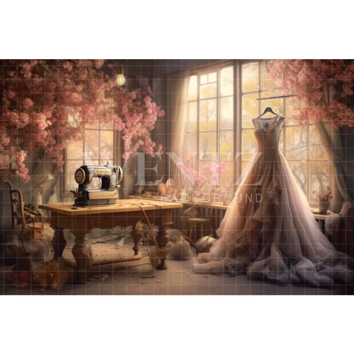 Photography Background in Fabric Sewing Studio / Backdrop 3682