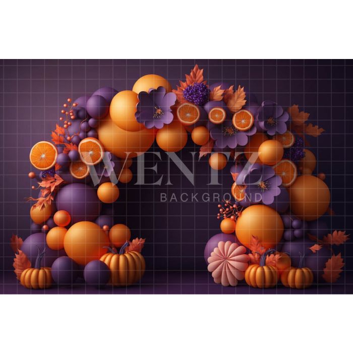 Photography Background in Fabric Cake Smash Pumpkins / Backdrop 3696