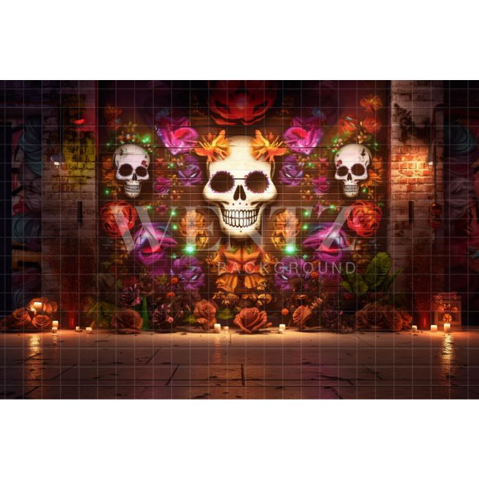 Photography Background in Fabric Halloween Graffiti / Backdrop 3712