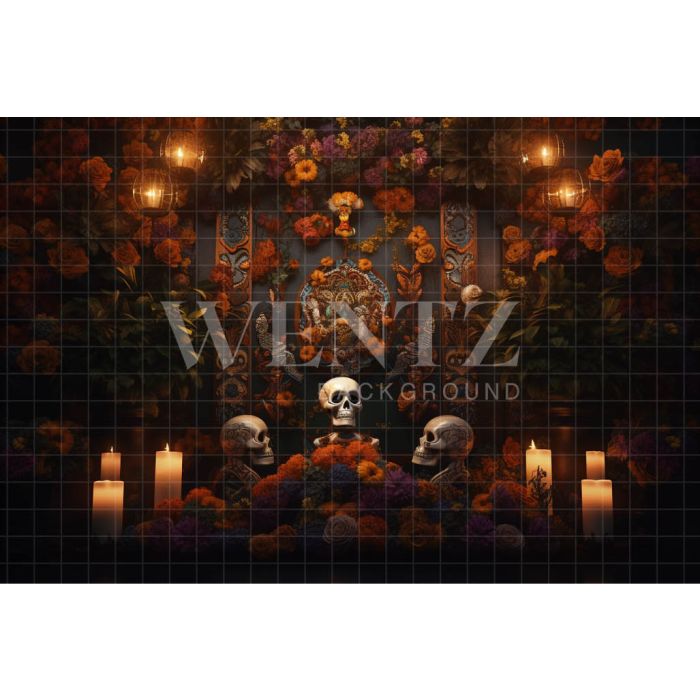 Photography Background in Fabric Day of the Dead Set / Backdrop 3713