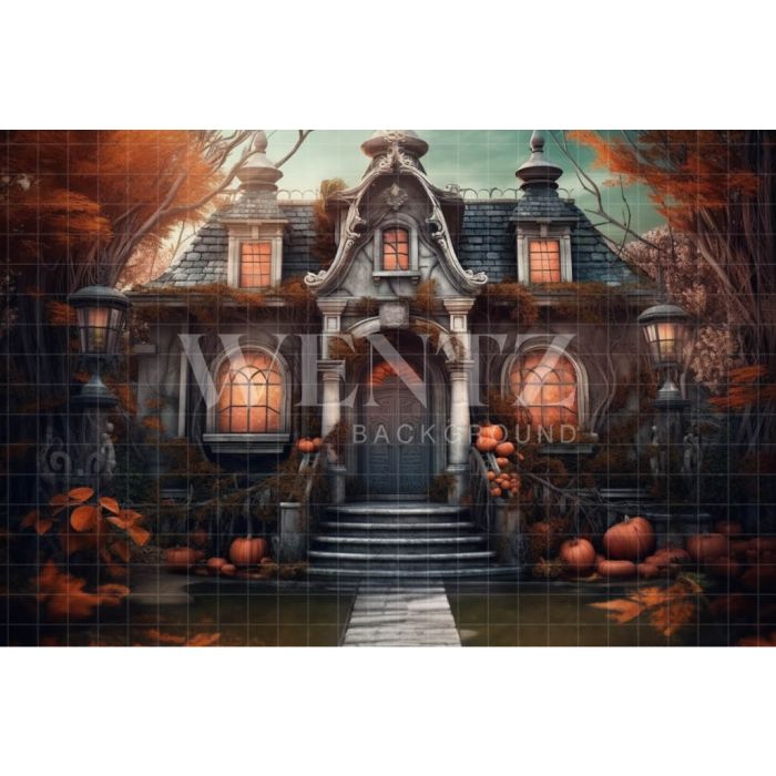 Photography Background in Fabric Witch's House / Backdrop 3753
