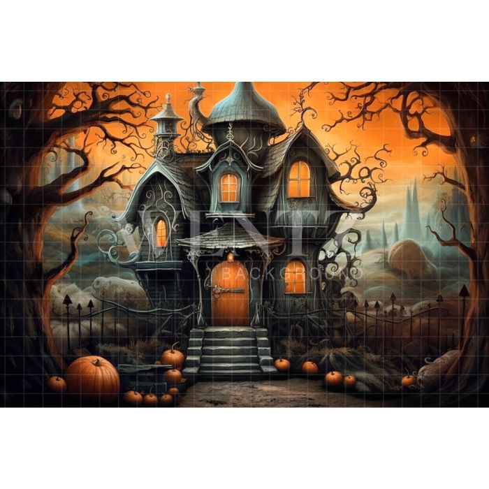 Photography Background in Fabric Haunted House / Backdrop 3758