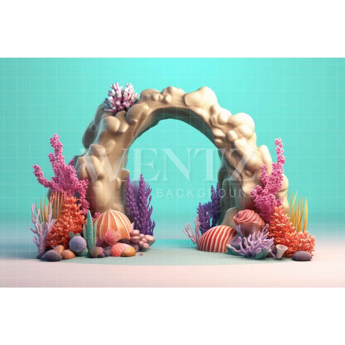Photography Background in Fabric Bottom of The Sea Arch / Backdrop 3767