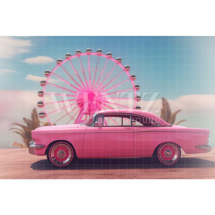 Photography Background in Fabric Pink Car / Backdrop 3788