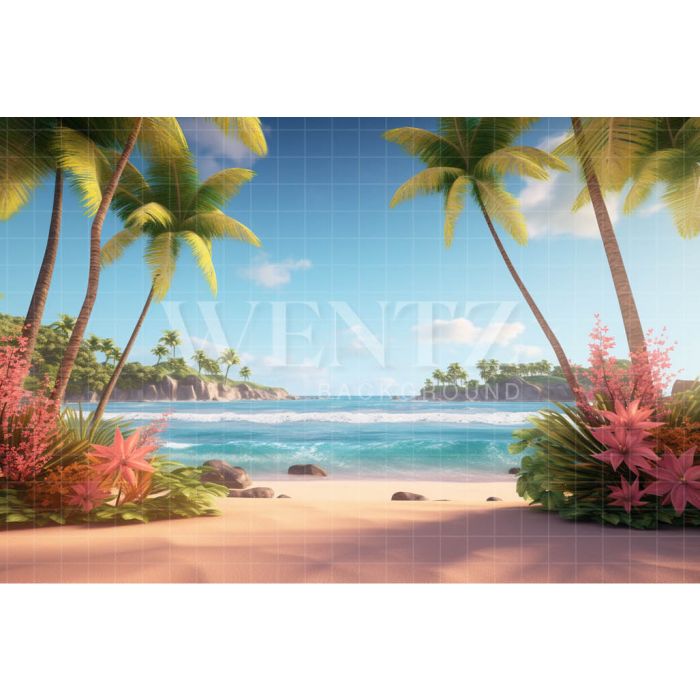 Photography Background in Fabric Beach / Backdrop 3791