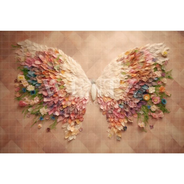 Photography Background in Fabric Embroidered Wings / Backdrop 3799