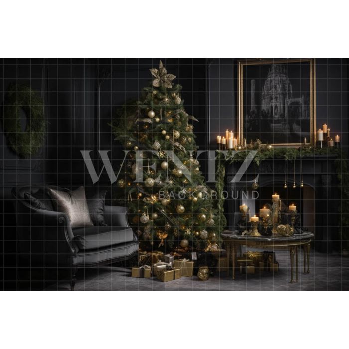 Photography Background in Fabric Luxury Christmas Room / Backdrop 3802