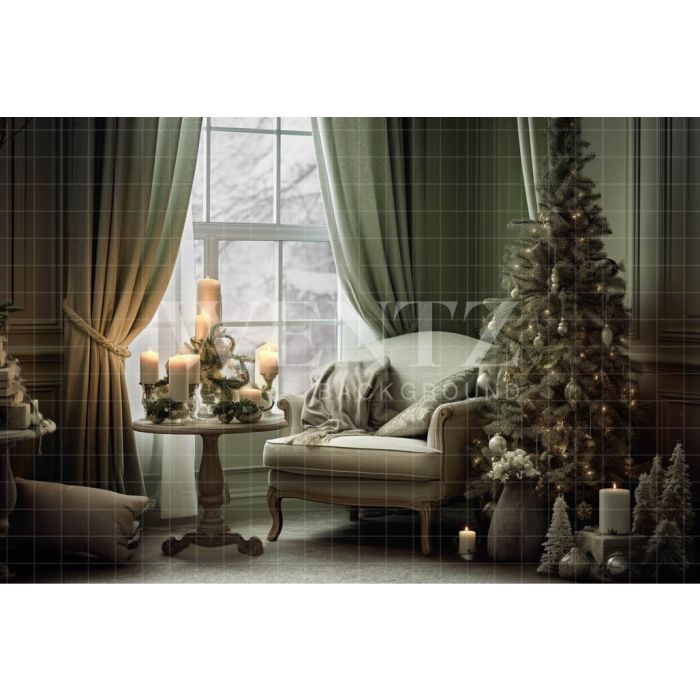 Photography Background in Fabric Vintage Christmas Set / Backdrop 3827