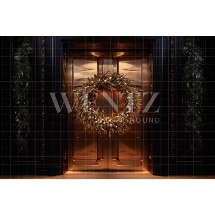 Photography Background in Fabric Christmas Gold Door / Backdrop 3836