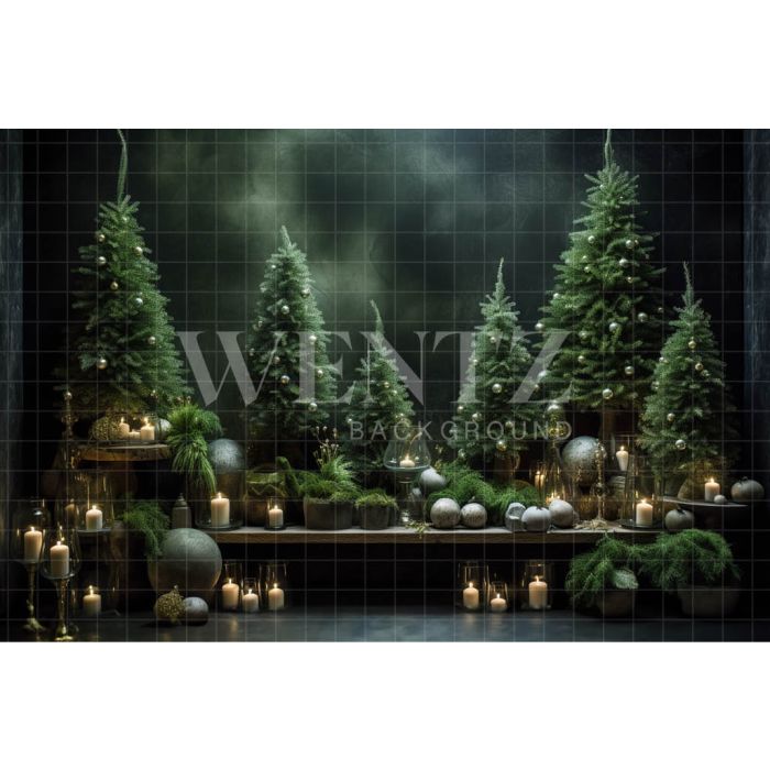 Photography Background in Fabric Christmas Trees / Backdrop 3866