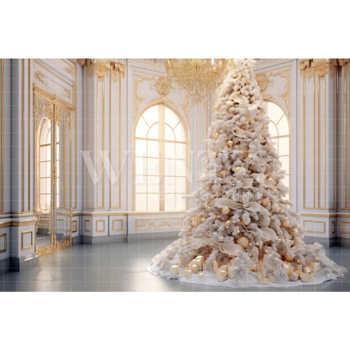 Photography Background in Fabric White Christmas Tree / Backdrop 3962