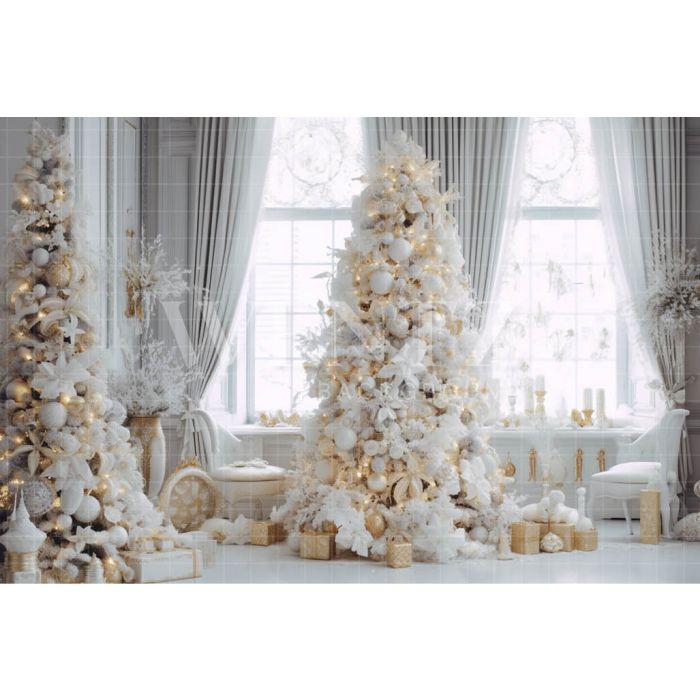 Photography Background in Fabric White Christmas Set / Backdrop 3965
