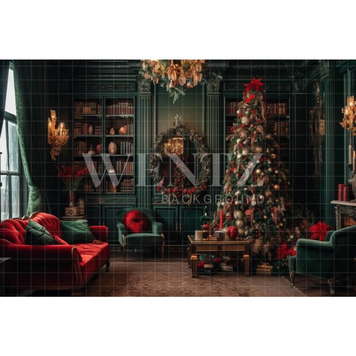 Photography Background in Fabric Christmas Interior / Backdrop 3972