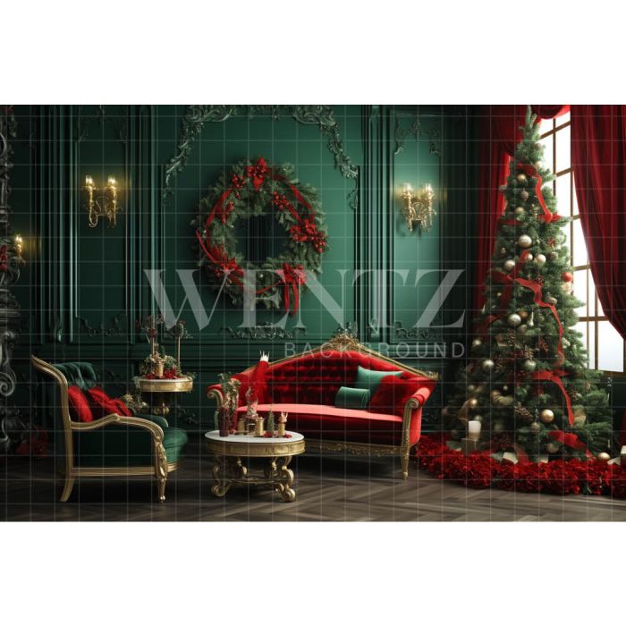 Photography Background in Fabric Classic Christmas Set / Backdrop 3977