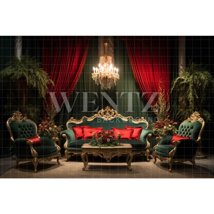 Photography Background in Fabric Classic Christmas Set / Backdrop 3980