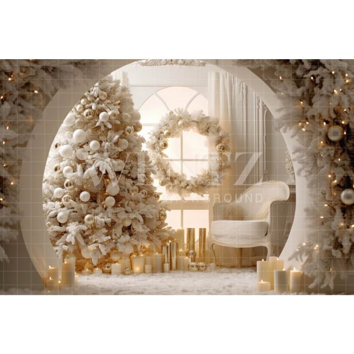 Photographic Background in Fabric Christmas Room / Backdrop 4004