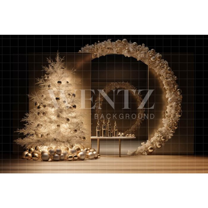 Photography Background in Fabric Gold Christmas Set / Backdrop 4020