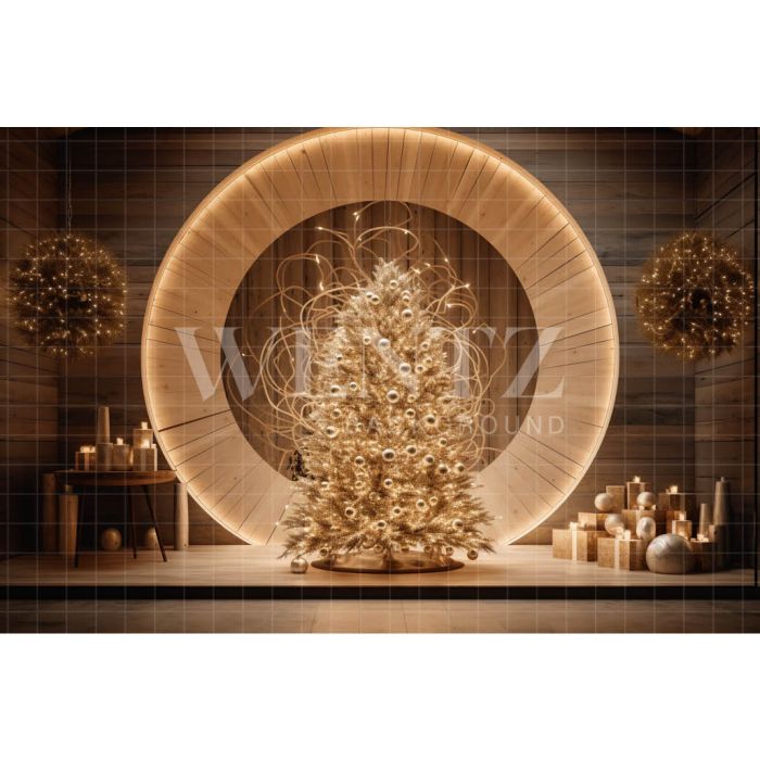 Photography Background in Fabric Gold Christmas Set / Backdrop 4021