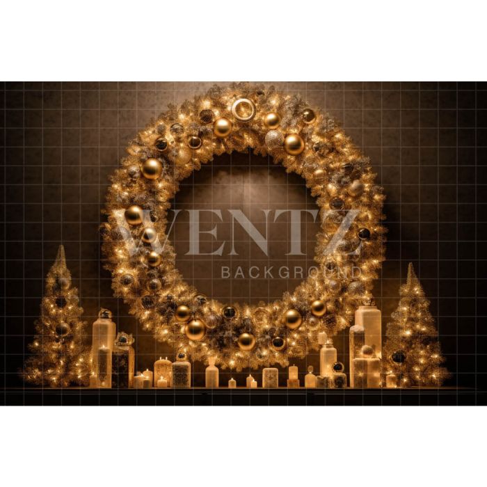Photography Background in Fabric Gold Christmas Decoration / Backdrop 4040