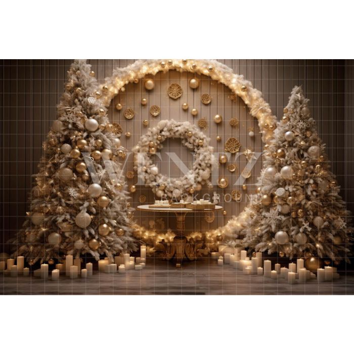 Photography Background in Fabric Gold Christmas Decoration / Backdrop 4041