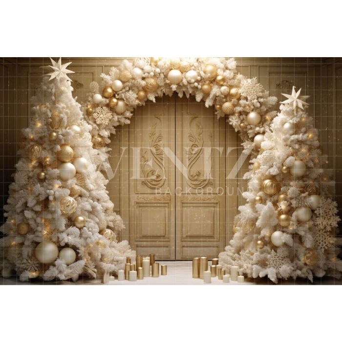 Photography Background in Fabric Christmas Door / Backdrop 4048