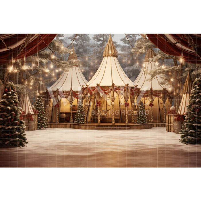Photography Background in Fabric Christmas Circus / Backdrop 4075