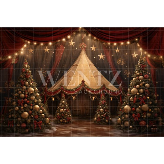 Photography Background in Fabric Christmas Circus / Backdrop 4076
