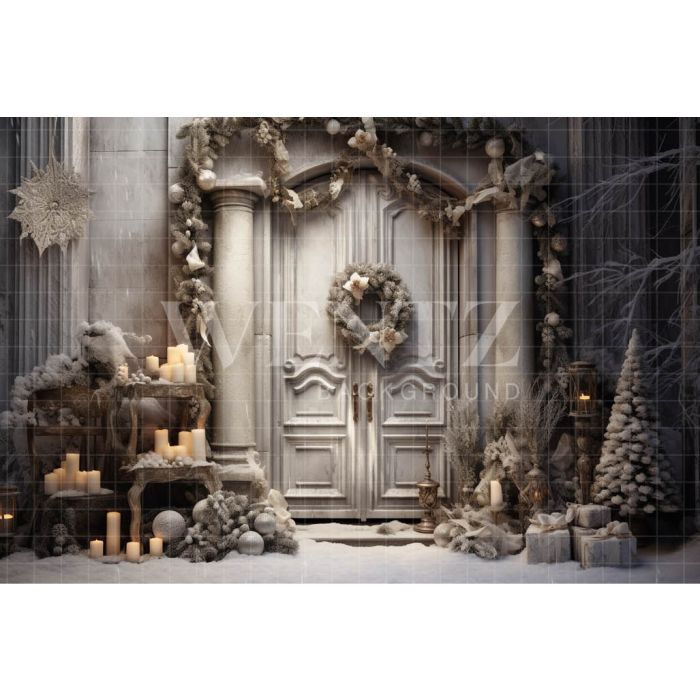 Photography Background in Fabric Christmas Door / Backdrop 4090