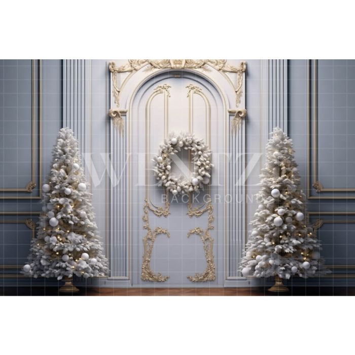 Photography Background in Fabric Christmas Door / Backdrop 4091