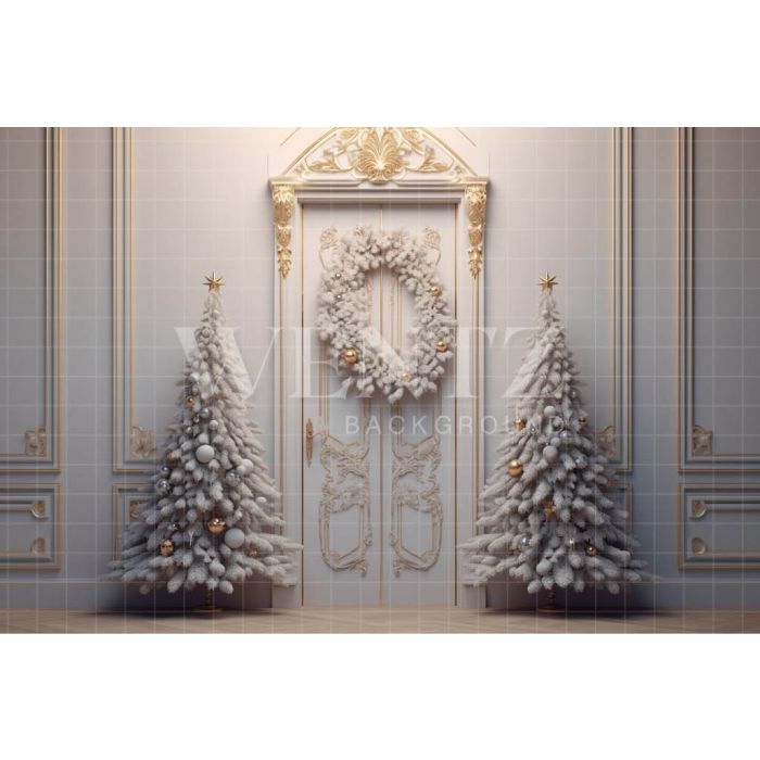 Photography Background in Fabric Christmas Door / Backdrop 4092