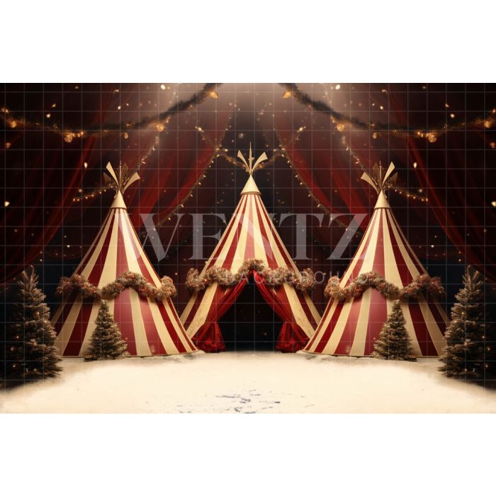 Photography Background in Fabric Christmas Circus / Backdrop 4094