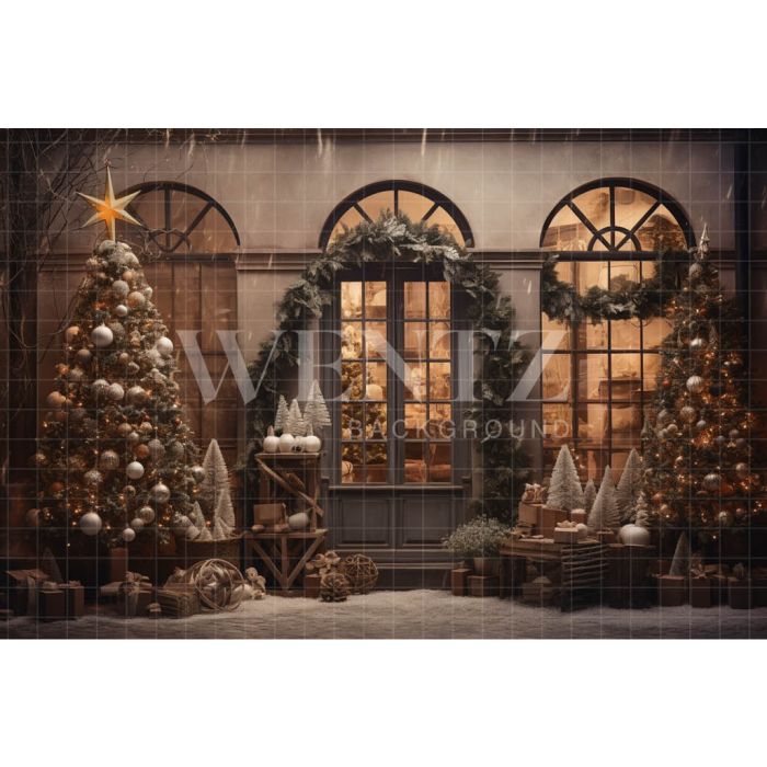 Photography Background in Fabric Christmas Store / Backdrop 4118