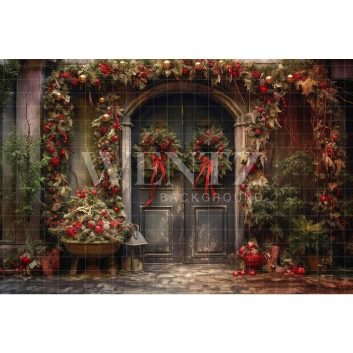 Photography Background in Fabric Christmas Facade / Backdrop 4143