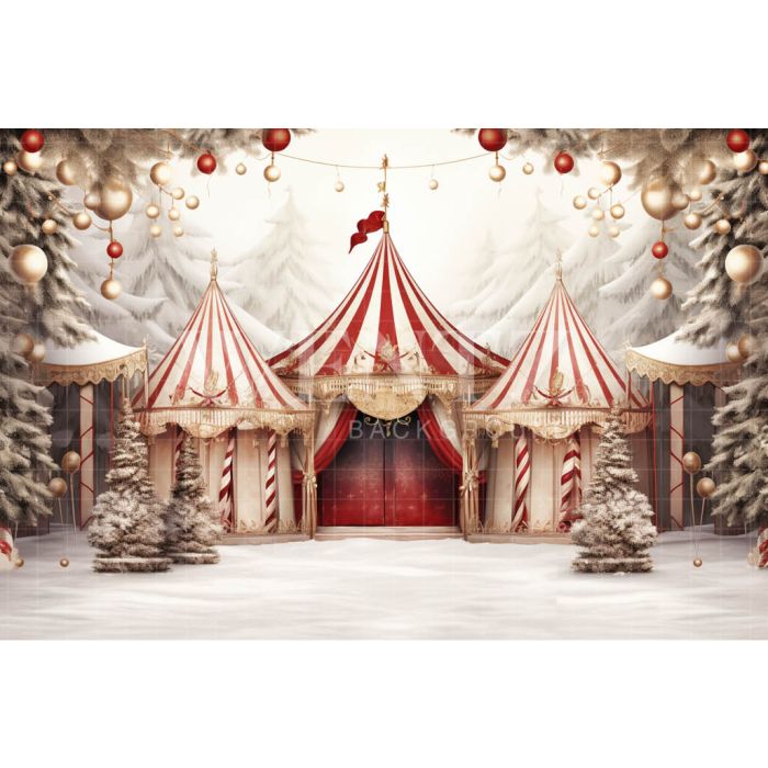 Photography Background in Fabric Christmas Circus / Backdrop 4145
