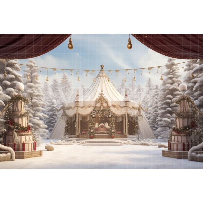 Photography Background in Fabric Christmas Circus / Backdrop 4146