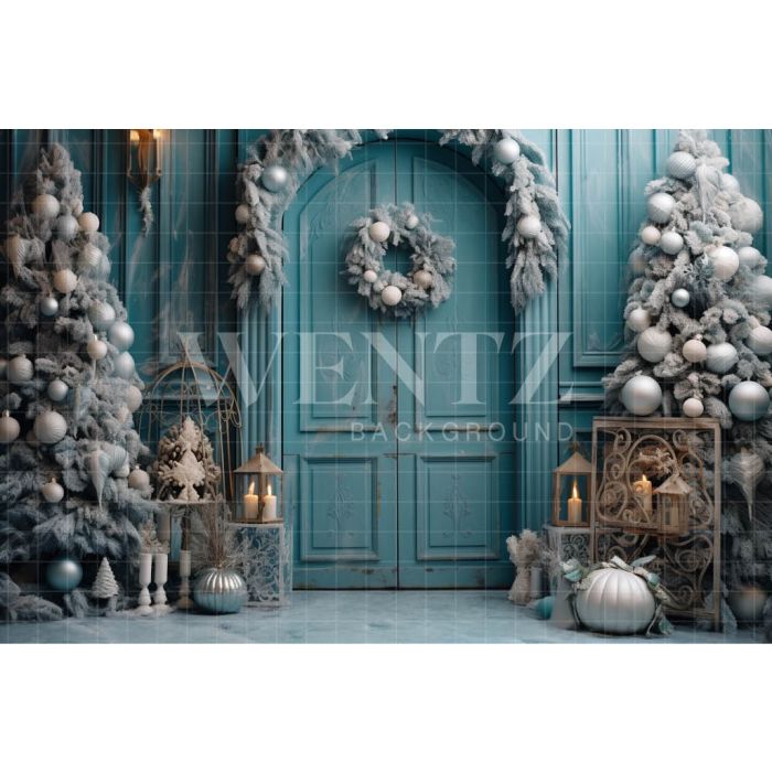 Photography Background in Fabric Blue Door / Backdrop 4160