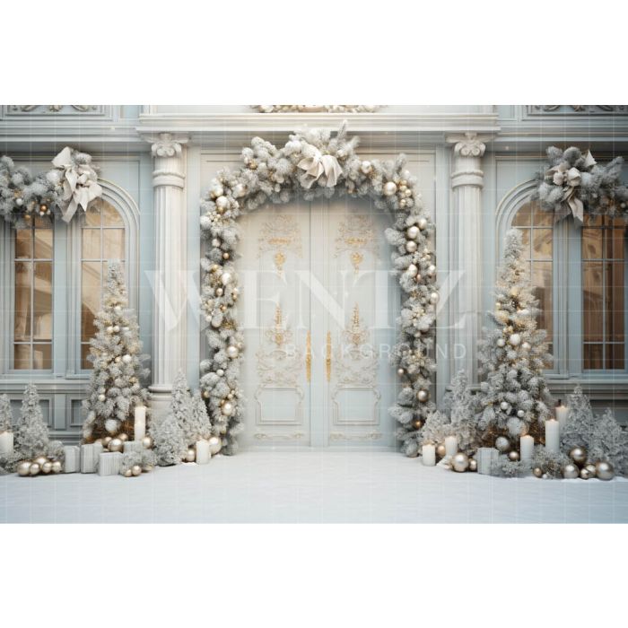 Photography Background in Fabric Christmas Door / Backdrop 4163