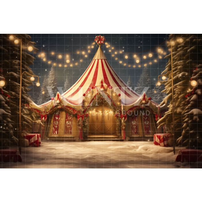 Photography Background in Fabric Christmas Circus / Backdrop 4164