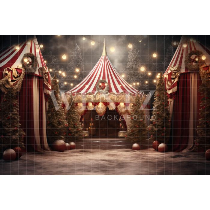 Photography Background in Fabric Christmas Circus / Backdrop 4165